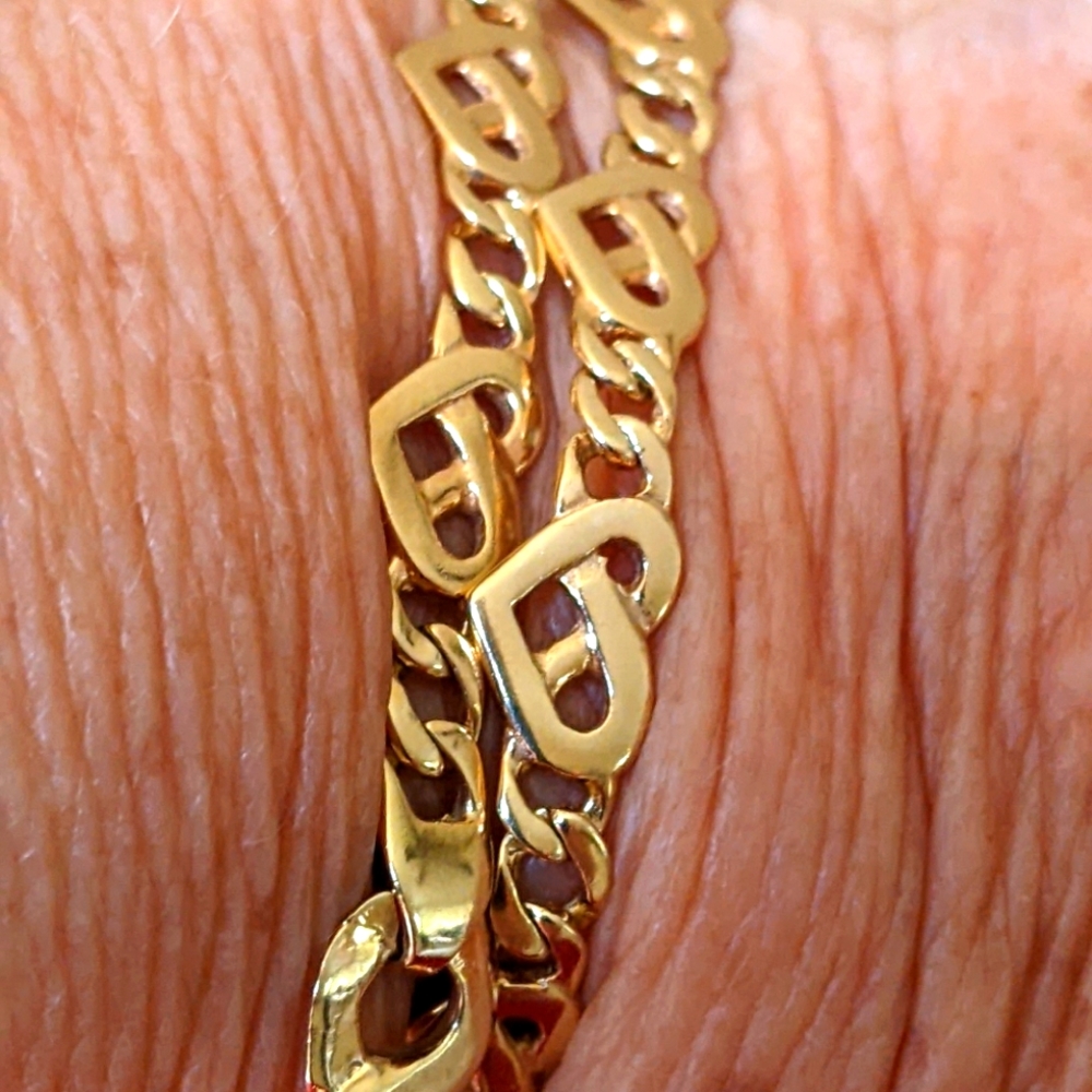 14K 💛 GOLD BEAUTIFUL UNIQUE DESIGN HEART ❤️ BRACELET
